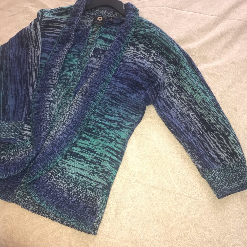 Amber Sun -Open Cardigan Blue&Purple sweater. Med.